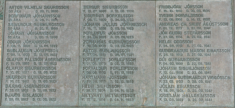 Minnisvarði um drukknaða Siglufirðið